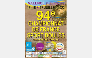 CHAMPIONNAT DE FRANCE A VALENCE (Tirage)