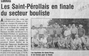 1997 Les Saint Pérollais en finale du Secteur Bouliste