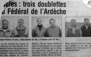 1997 Trois doublettes au Fédéral à Valvignère
