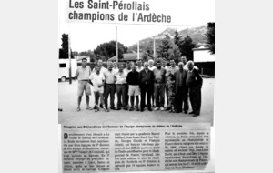 1998.99 Les Saint-Pérollais champions de l'Ardèche en Q. 3ème Div.