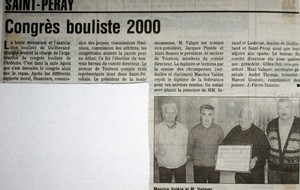 1999.00 Congrés Bouliste 2000 à Guilherand-Granges Diplôme de la FFSB à Maurice Valère