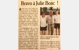2005.06 Bravo à Julie Bosc pour ces très bons résultats