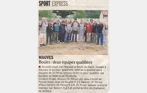 2008.09 Secteur Vétérans à Mauves Les deux équipes de St Péray qualifiées pour le Fédéral à Lablachère 